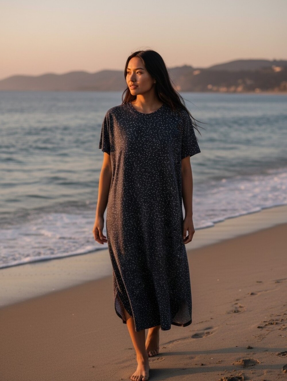 Anrabess Women’s Navy Speckle Tshirt  Dress, Size XXL, NWT